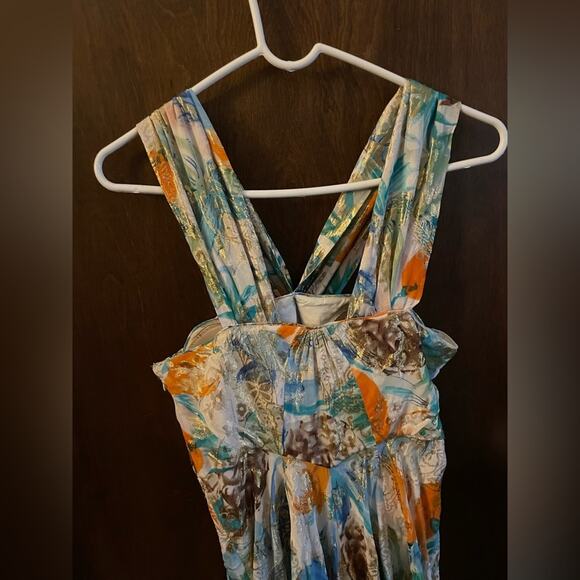 DVF multi metallic silk midi dress - Picture 8 of 10